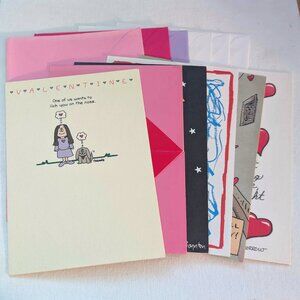 6pk Vintage Valentine's Cards Funny Cathy, Boynton, Hallmark 1980's-90's Unused